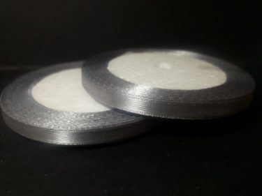 Szatén szalag, Ezüst 6 mm / 23 m