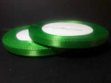 Szatén szalag, Fűzöld 6 mm / 23 m