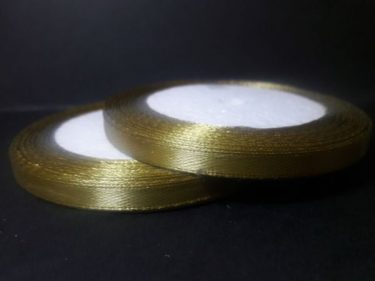 Szatén szalag, Olajzöld 6 mm / 23 m