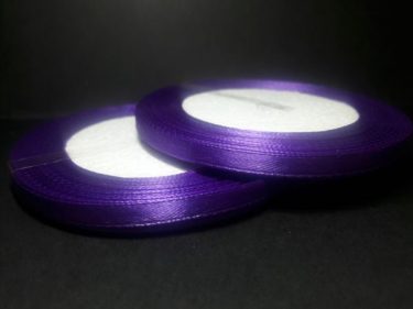 Szatén szalag, Sötétlila 6 mm / 23 m