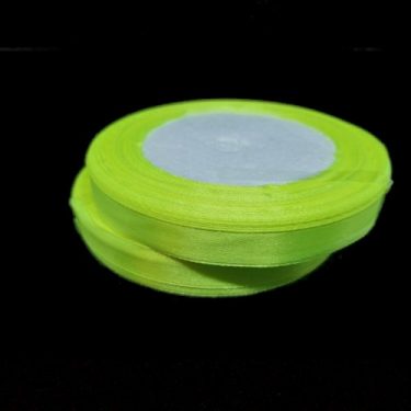 Szatén szalag, Neonsárga 10-12 mm / 20 m