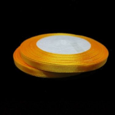 Szatén szalag, Napsárga 6 mm / 23 m