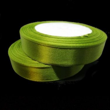 Szatén szalag, Világoszöld 15 mm / 20 m