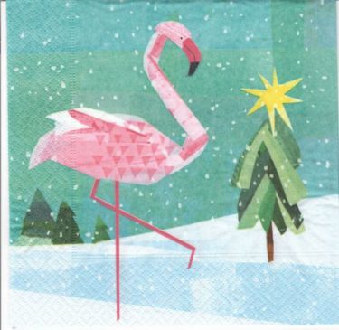 Dekorszalvéta - Winter Flamingo