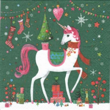 Dekorszalvéta - Xmas Unicorn