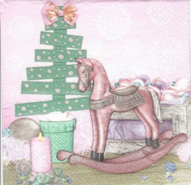 Dekorszalvéta - Pastel Composition with Rocking Horse