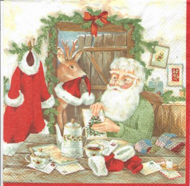 Dekorszalvéta - At Santa Home Red