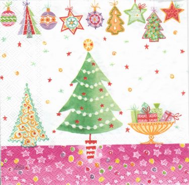Dekorszalvéta - Cherry Christmas Pink