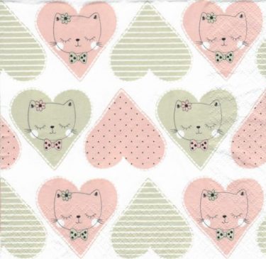 Dekorszalvéta - Sweet Heart Kitty