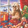 Dekorszalvéta - Dog with Christmas Gifts
