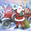 Dekorszalvéta - Santa Claus & Vintage Car