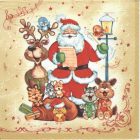 Dekorszalvéta - Santa and Rudolf Singing Cream