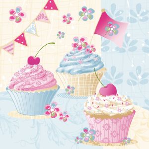 Dekorszalvéta - Birthday Cupcake