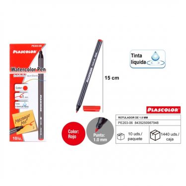 Plascolor Akvarell toll Piros 1 mm