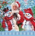 Dekorszalvéta - Santa with Snowmen