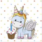 Dekorszalvéta - Sweet Unicorn with Pastel Dots