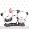 Dekorszalvéta - Little Pandas with Balloon