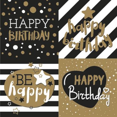 Dekorszalvéta - Golden Happy Birthday