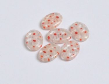 Indiai üveggyöngy Átlátszó virágos 1.5 cm 6 db/cs