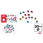 MP Színes pillás mozgó szem 20 mm PM006C 6 db