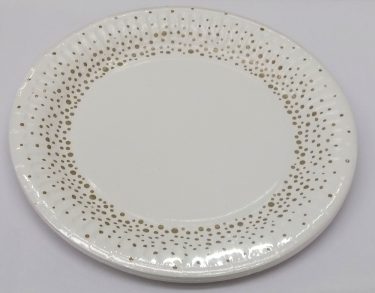Papírtányér Arany pöttyös 22,7 cm 8 db/cs
