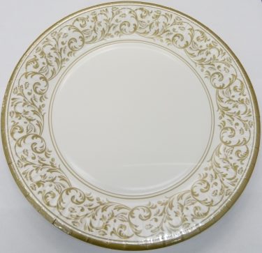 Papírtányér Arany szegélyes-cirádás 22,7 cm 8 db/cs