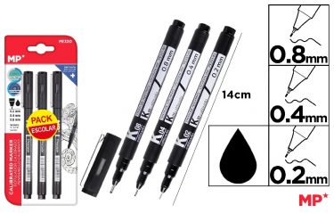 MP Calibrated marker - fekete - 3 db/cs. PE330