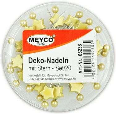 Dekortű aranyszínű csillagfejjel 20 db/cs. Meyco 65238