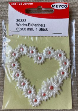 Meyco 36333 Viasz virágszív gyertyadíszítéséhez - 65x60 mm 1 db